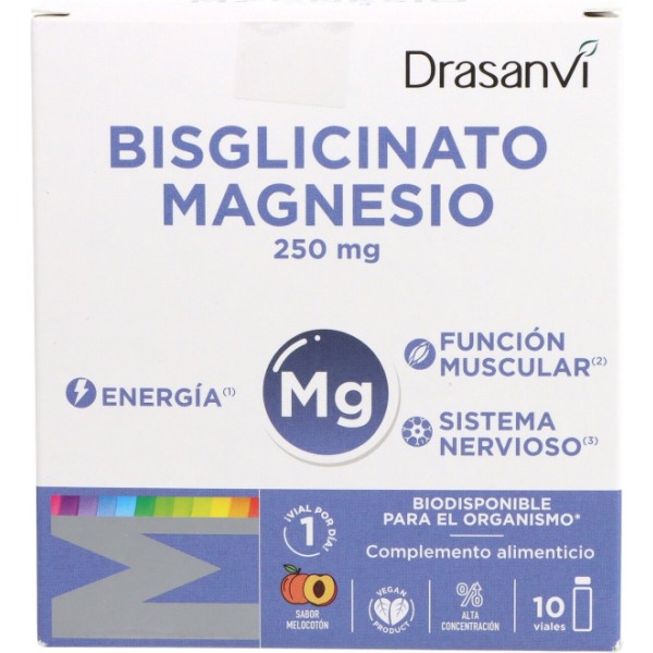 Drasanvi Bisglicinato de Magnesio 10 Viales 25ml Sabor Melocotón