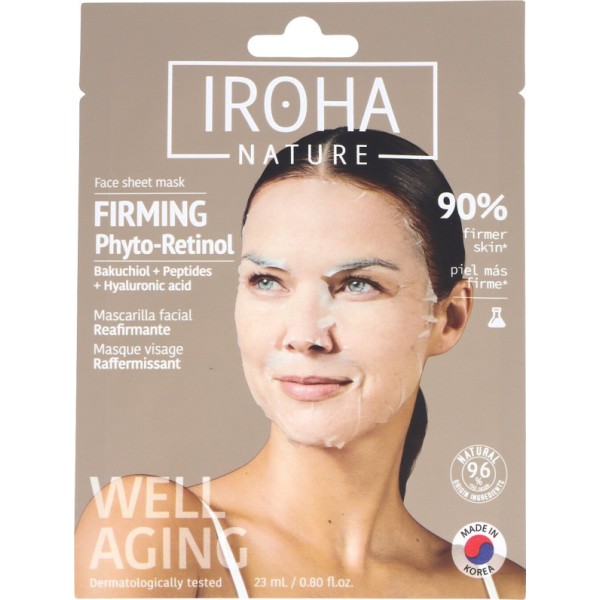 Iroha Nature Mascarilla Facial Reafirmante Antiedad con Bakuchiol y Péptidos 23ml