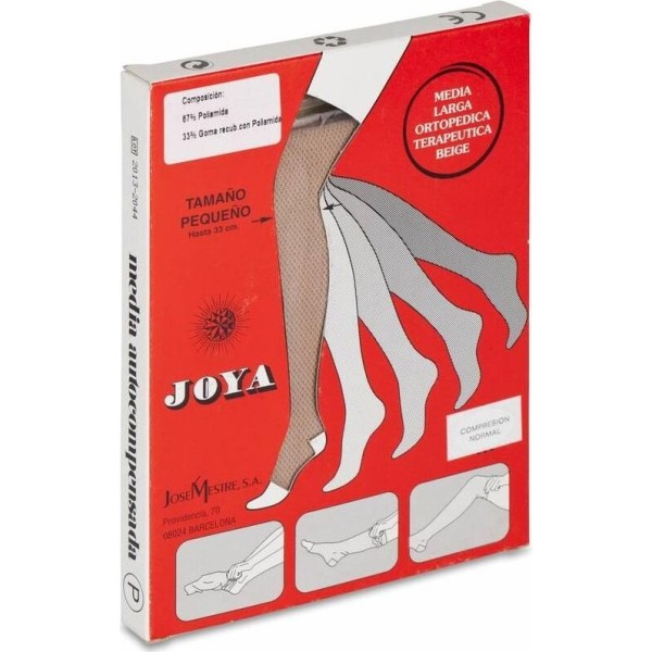 Joya Media Extra Larga De Compresión Normal Beige Talla Grande, 1 Ud