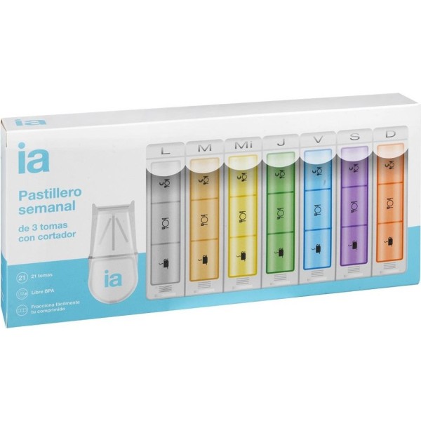 Interapothek Pack Pastillero Semanal 3 Tomas + Cortador